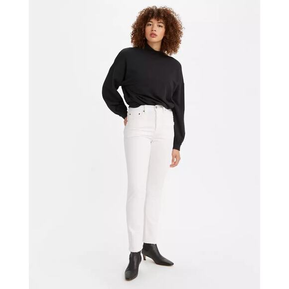 Levi’s Women’s 501 Jeans 26 x 28 Skinny White Distressed - Picture 1 of 12